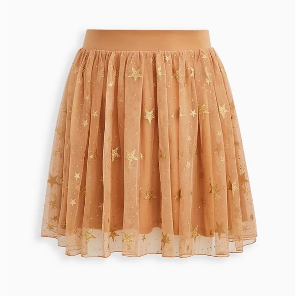 torrid Dresses & Skirts - Torrid Mini Skirt, Tulle Glitter Star Brown & Gold, Torrid Size 3 (3X).